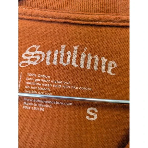 Men's Size S Sublime Sun Logo Graphic Tie Dye T-Shirt Rust Orange Band Tee - Picture 4 of 7